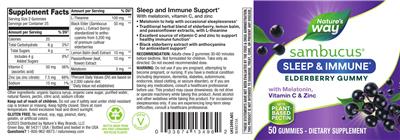 Sambucus Sleep & Immune label