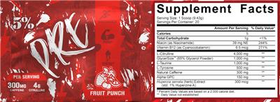 5% Pre Fruit Punch label
