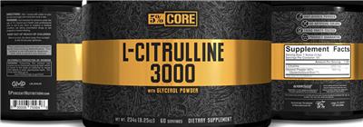 L-Citrulline 3000 with Glycerol Powder Unflavored label