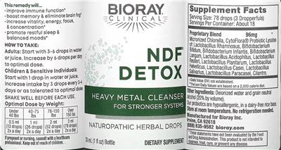 NDF Detox label