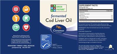 Fermented Cod Liver Oil Cinnamon Flavored label