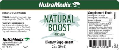 Natural Boost for Men label