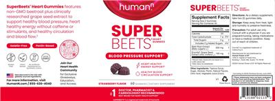 SuperBeets Heart Gummies Strawberry Flavor label