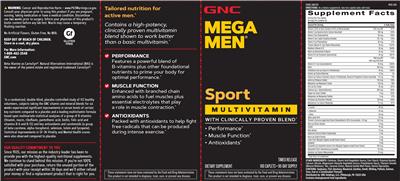 Sport Multivitamin label