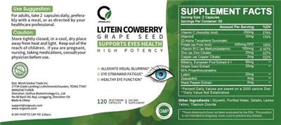 Lutein Cowberry Grape Seed label