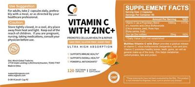 Vitamin C with Zinc+ label