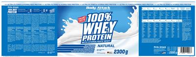 100% Whey Protein Natural label