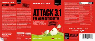 Attack 3.1 Green Apple Flavour label