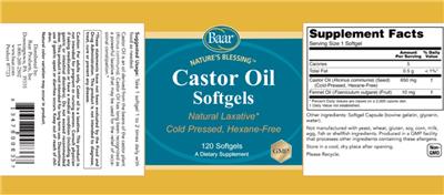 Castor Oil Softgels label