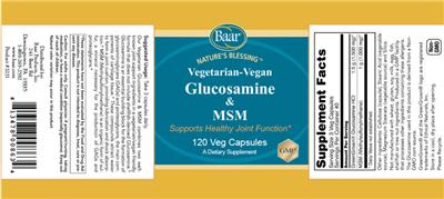 Glucosamine & MSM label