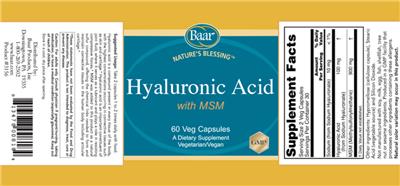 Hyaluronic Acid with MSM label
