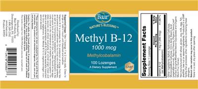 Methyl B-12 1000 mcg label