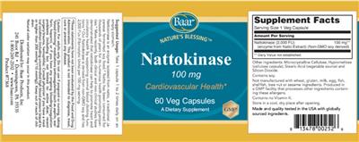 Nattokinase 100 mg label