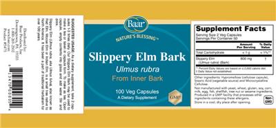 Slippery Elm Bark label
