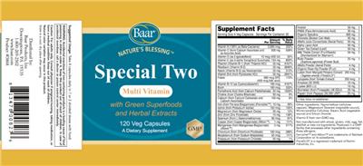 Special Two Multi Vitamin label