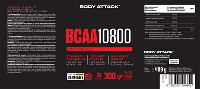 BCAA 10800 label