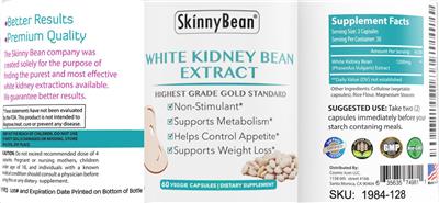 White Kidney Bean Extract label