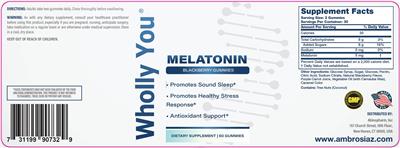 Melatonin Blackberry Gummies label