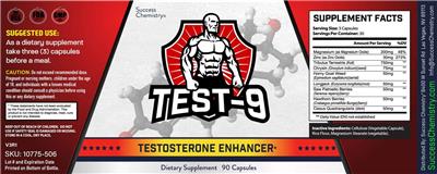 Test-9 Testosterone Enhancer label