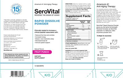 SeroVital Rapid Dissolve Powder Fruit Punch label