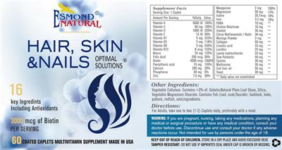 Hair, Skin & Nails label