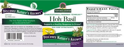 Holy Basil label