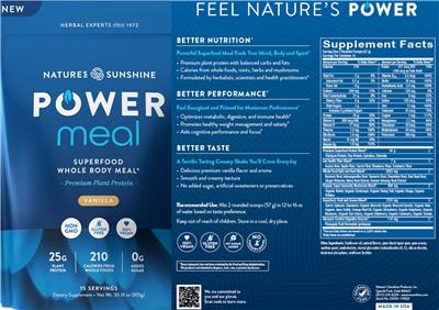 Power Meal Vanilla label