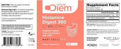 Histamine Digest 360 label