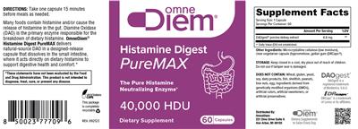 Histamine Digest PureMAX 40,000 HDU label