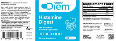 Histamine Digest 30,000 HDU label
