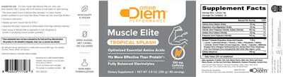 Muscle Elite Tropical Splash label