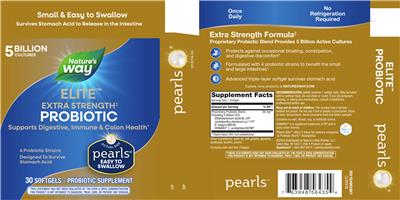 Elite Extra Strength Probiotic Pearls 5 Billion Cultures label
