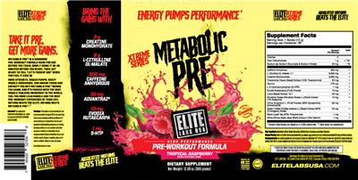 Metabolic Pre Tropical Raspberry label
