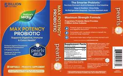 Max Potency Probiotic Pearls 5 Billion label