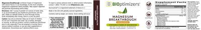 Magnesium Breakthrough Banana Mango label