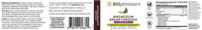Magnesium Breakthrough Fruit Punch label