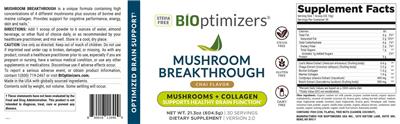 Mushroom Breakthrough Chai Flavor label