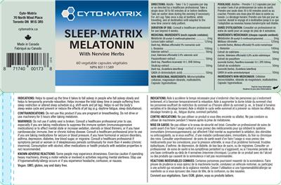 Sleep-Matrix Melatonin label