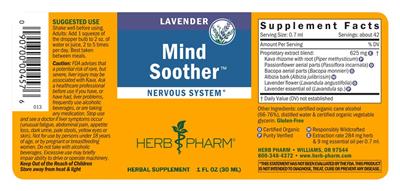 Mind Soother Lavender label