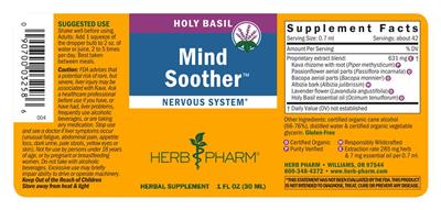 Mind Soother Holy Basil label