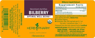Bilberry label