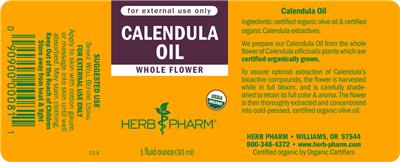 Calendula Oil label