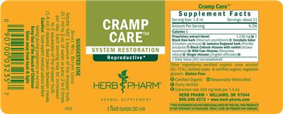 Cramp Care label
