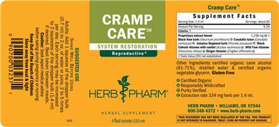 Cramp Care label