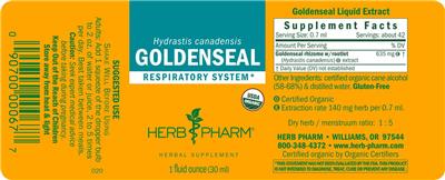 Goldenseal label