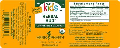 Kids Herbal Hug Alcohol Free label