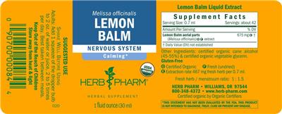 Lemon Balm label
