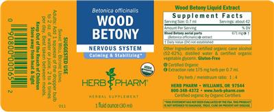 Wood Betony label