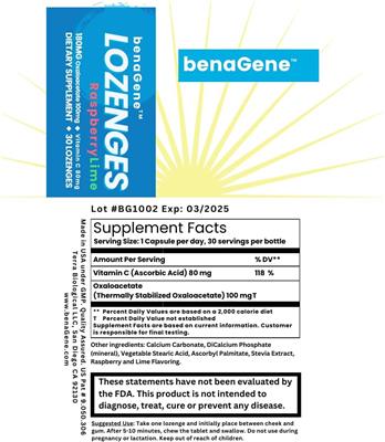 benaGene Lozenges Raspberry Lime label