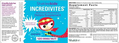 Incredivites All-Natural Grape Flavor label